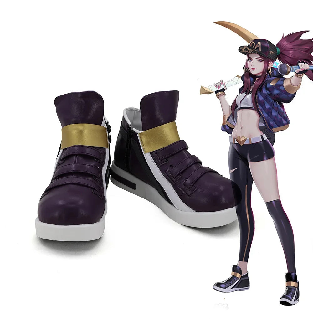 League of Legends KDA Kaisa Akali Evelynn Ahri Cosplay Boots Custom Made Shoes