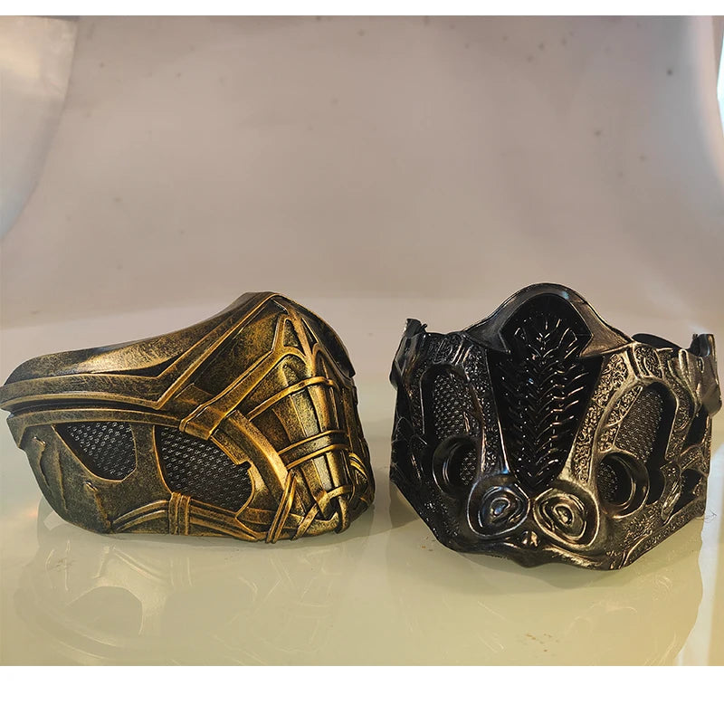 Mortal Kombat Scorpion Sub-Zero Half Face Mask Adjustable Cosplay Prop