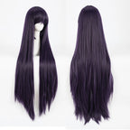 Perruque de cosplay Sailor Moon Mars Rei Hino, cheveux longs, raides et violets 