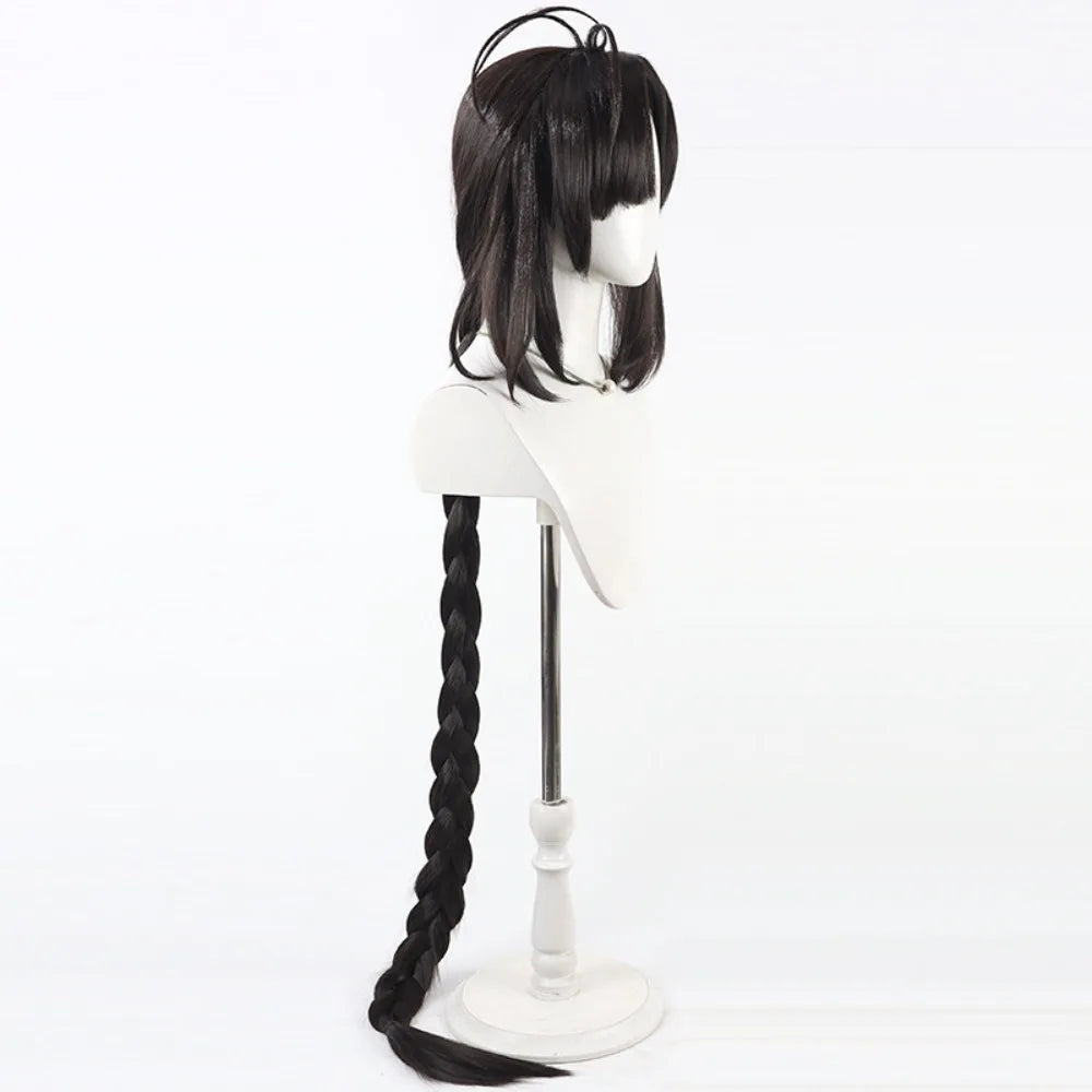 FGO Ono no Komachi Cosplay Wig Long Braids Dark Brown Hair