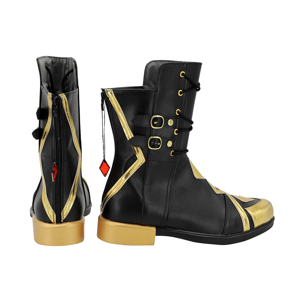 Genshin Impact The Knave Arlecchino Cosplay Boots Black Shoes