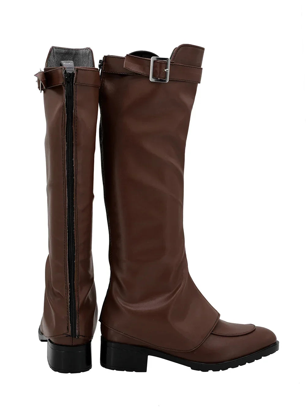 Bottes de cosplay d'Ashley Graham dans Resident Evil, chaussures en cuir marron