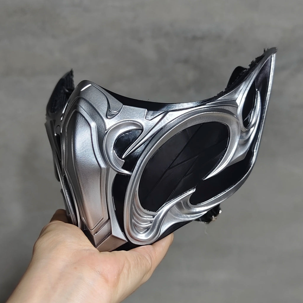 Mortal Kombat Sub-Zero Bi-Han Half Face Mask Fiberglass Cosplay Prop