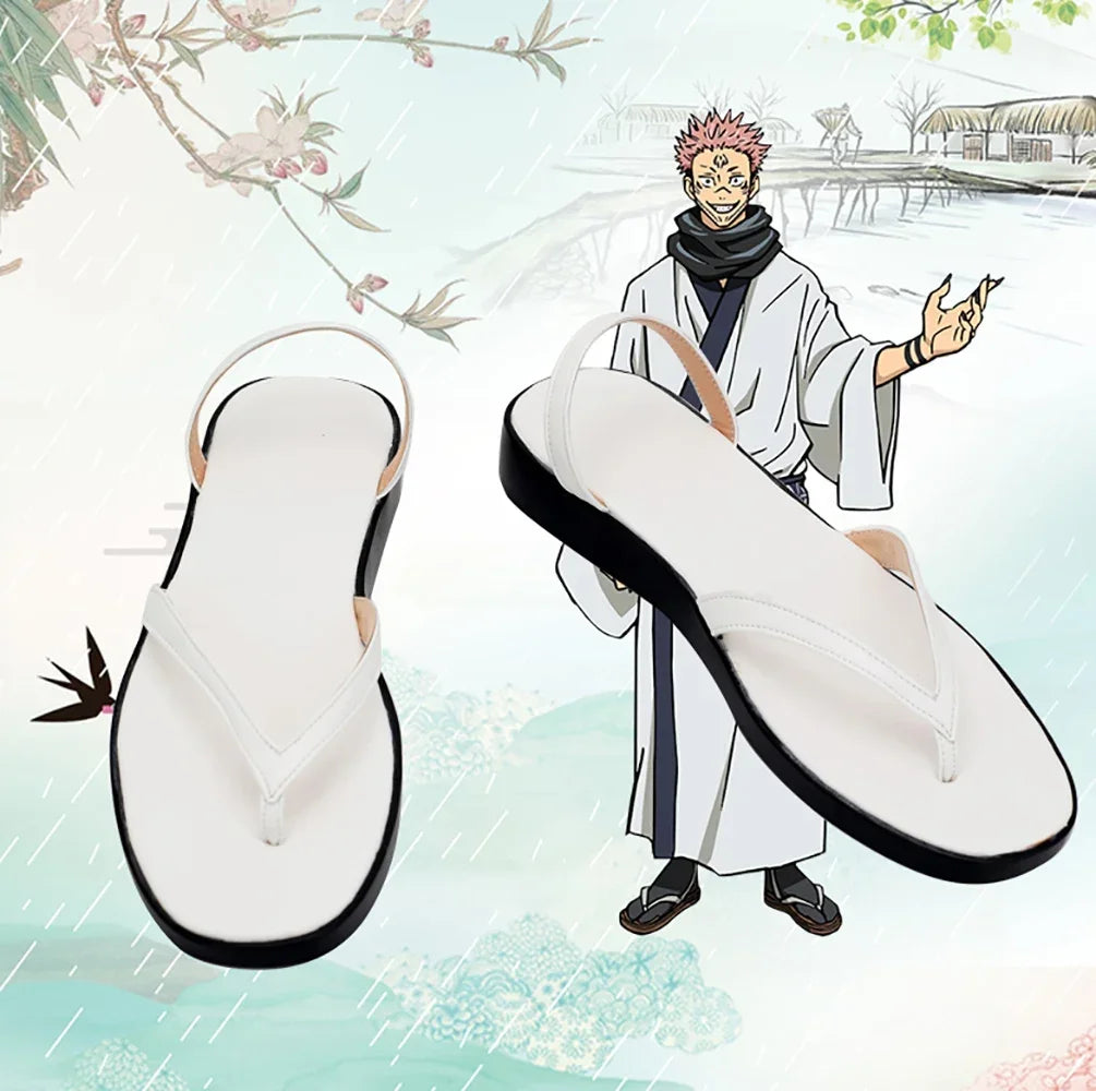 Jujutsu Kaisen Ryomen Sukuna Cosplay Shoes White Sandals