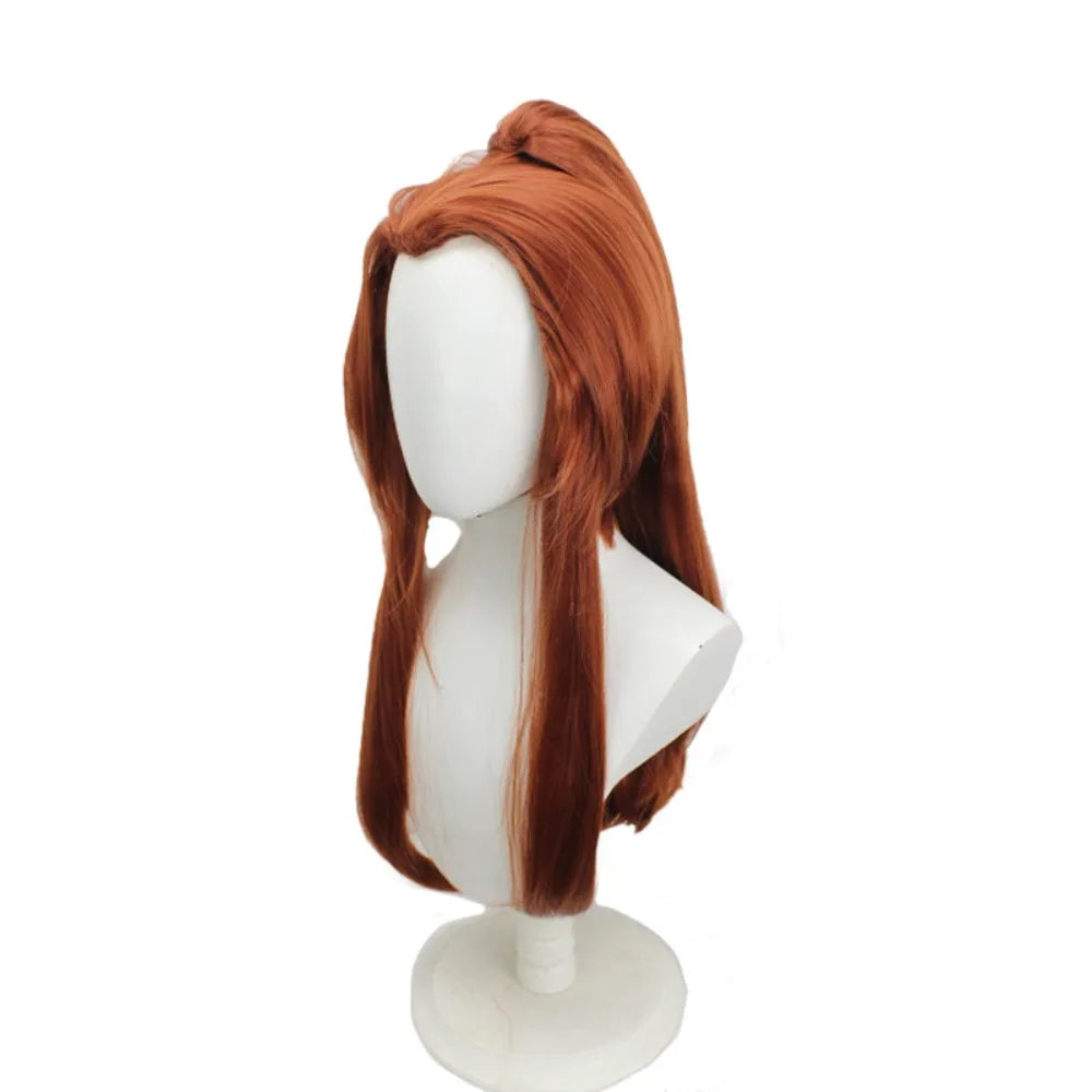 Overwatch Brigitte Cosplay Wig Reddish Brown Ponytail Hair