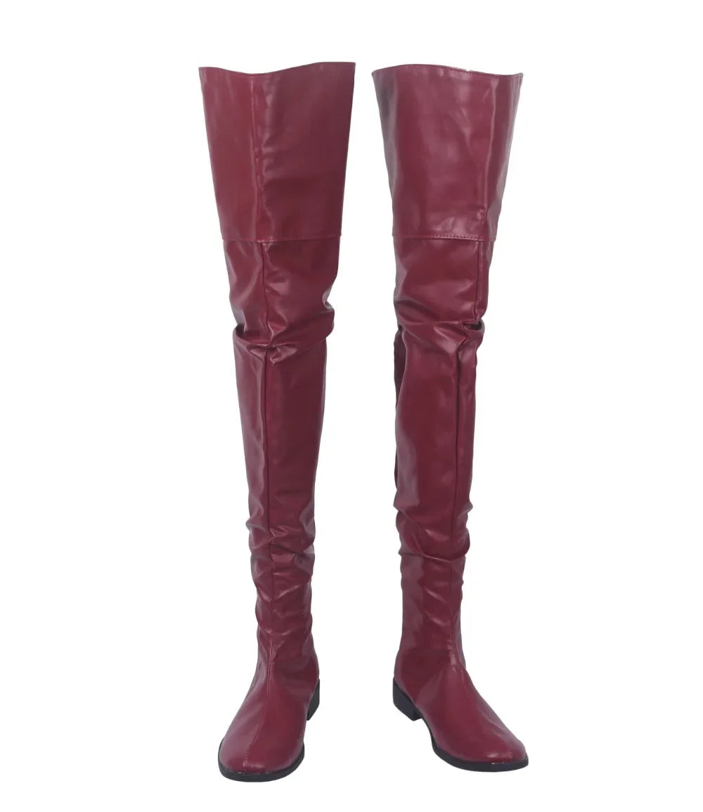 Zardoz Zed Cosplay Long Boots Red Shoes Custom Made