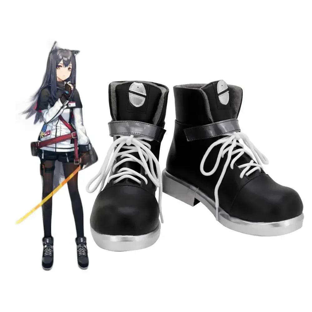 Arknights Texas Cosplay Shoes Black Boots Custom Made