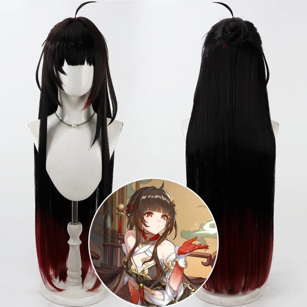 Honkai Star Rail Lingsha Cosplay Wig Black Hair