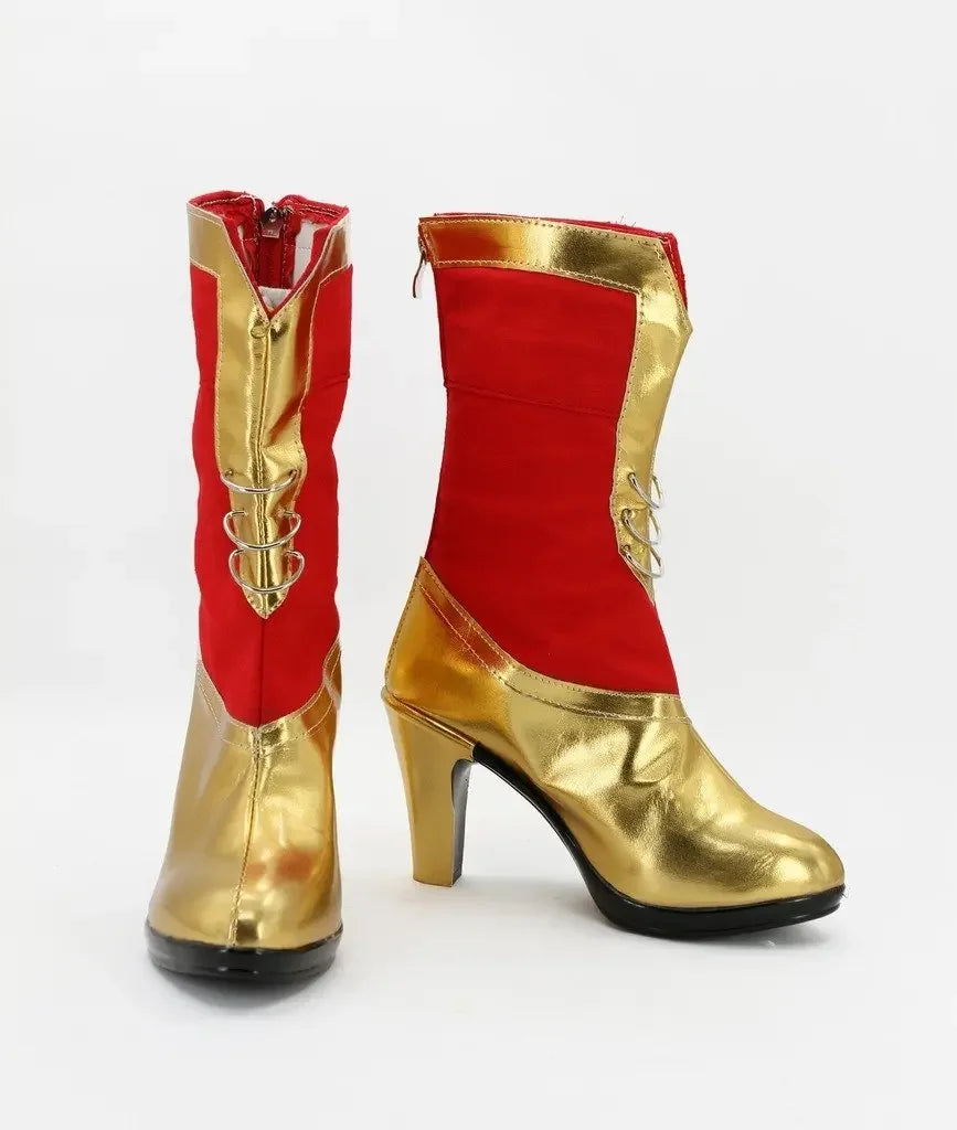 Dissidia Final Fantasy Terra Branford Cosplay Boots Red Shoes