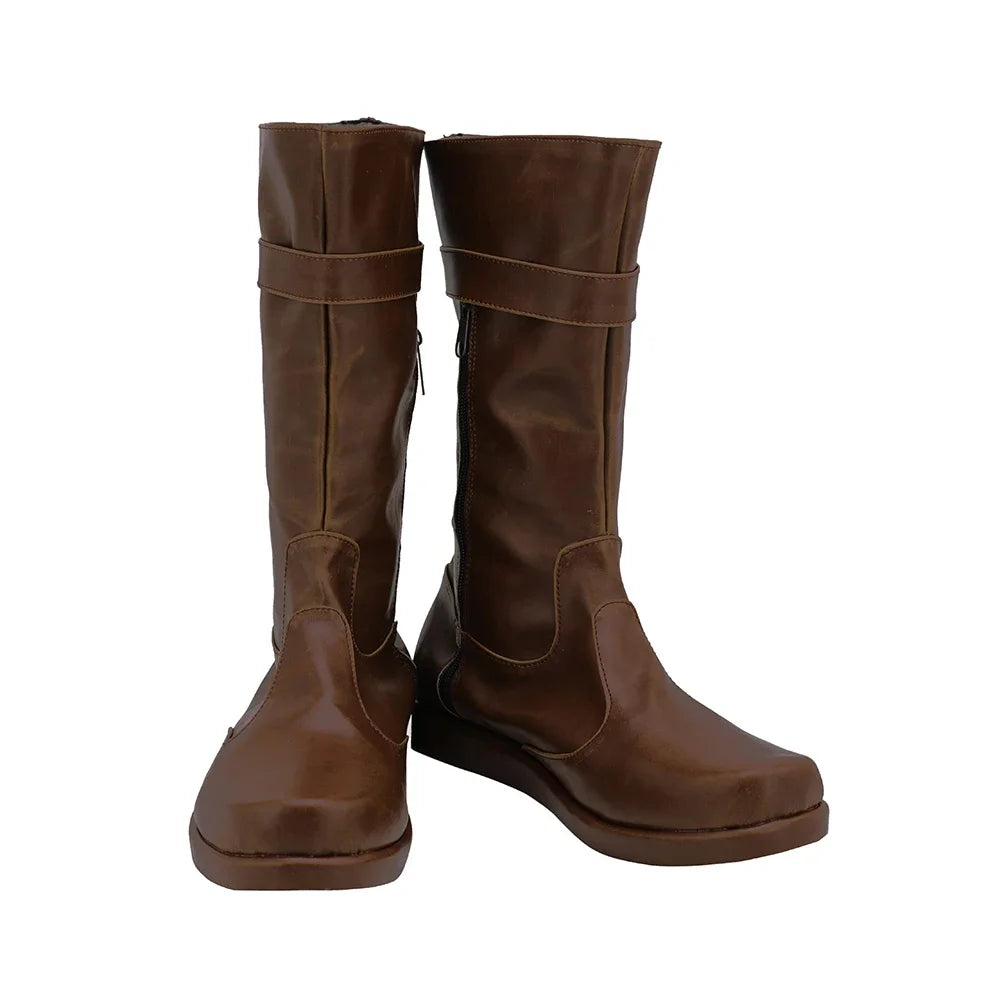 Star Wars The Rise of Skywalker Finn Cosplay Boots Brown Shoes