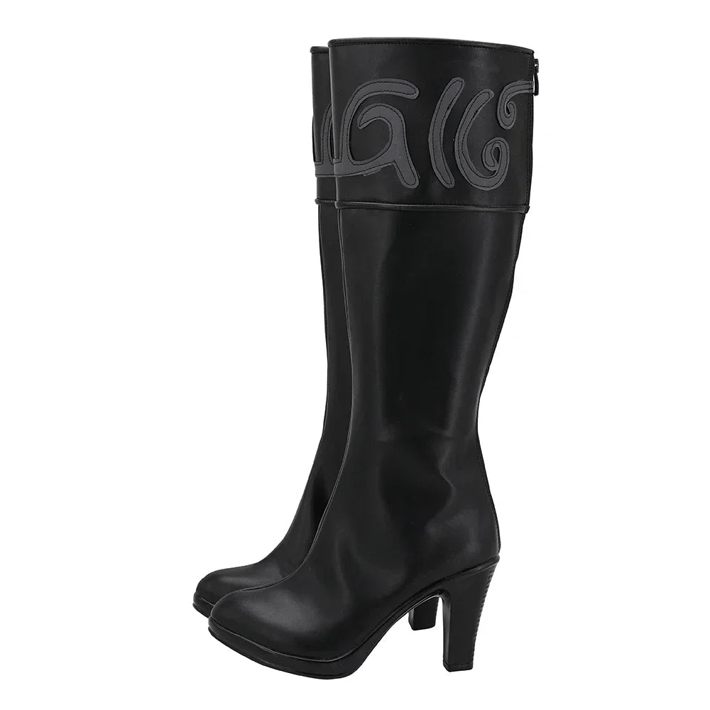 Arknights Lappland Cosplay Shoes Black High Heel Boots