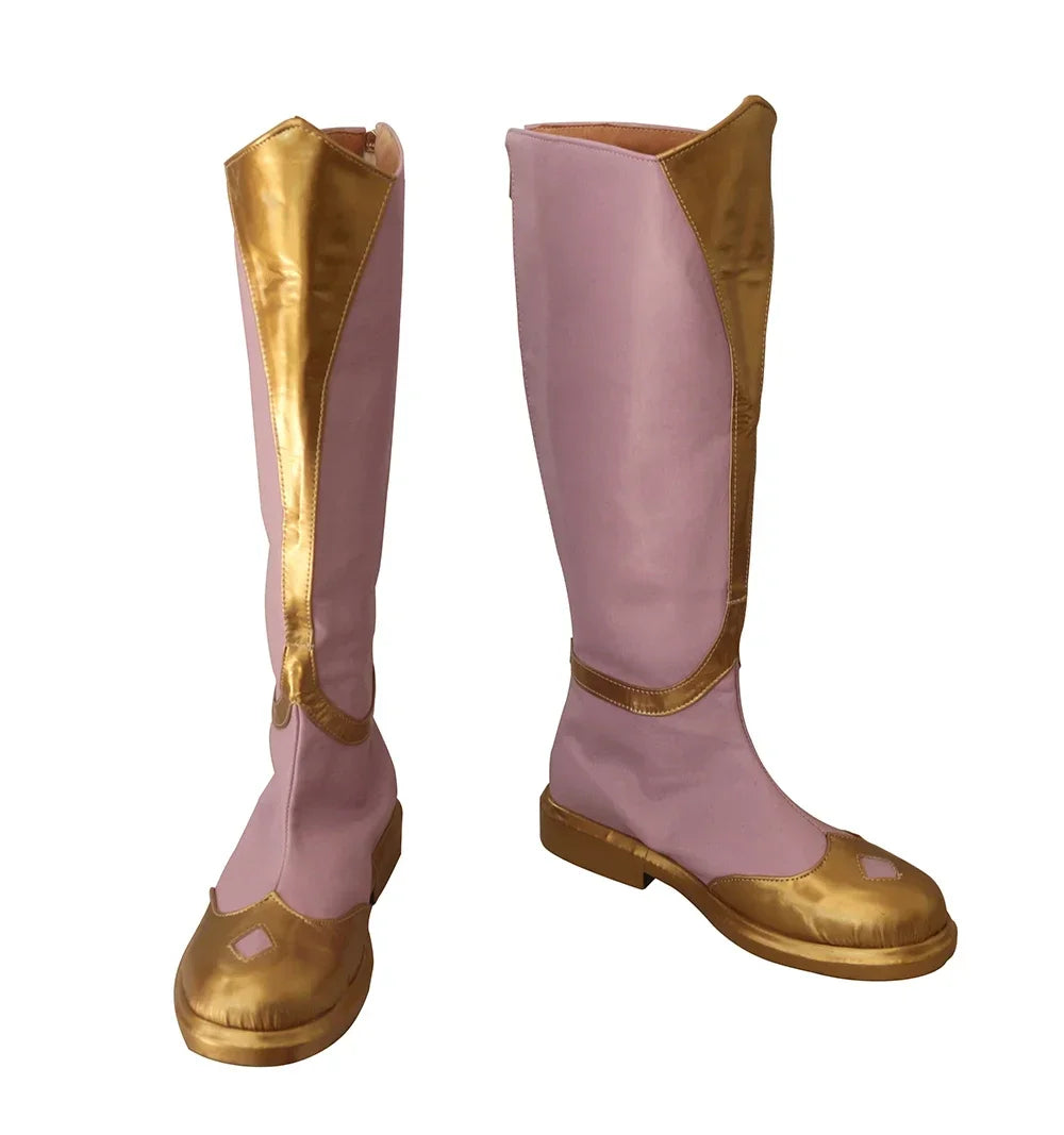 LOL Elementalist Lux Cosplay Boots Pink Shoes