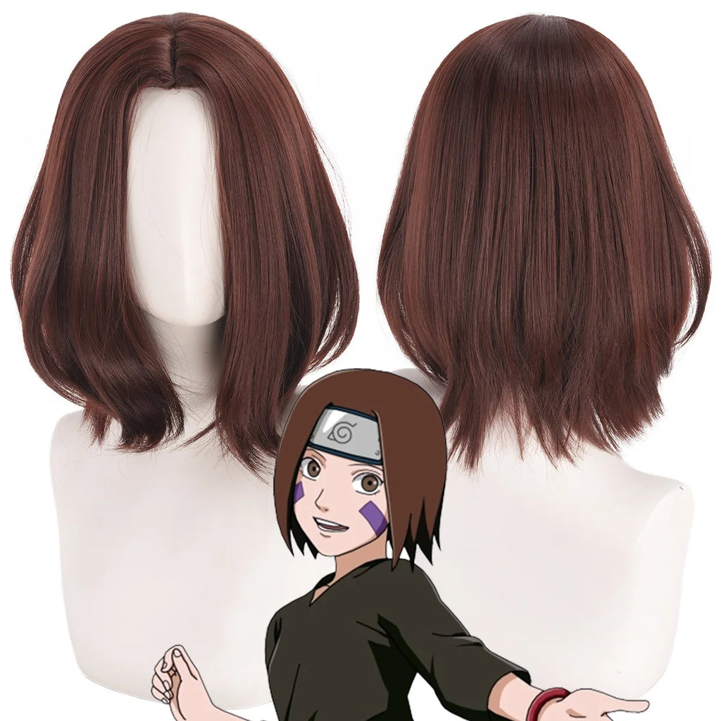 Naruto Yuhi Rin Cosplay Wig Brown Realistic Scalp Anime Hair