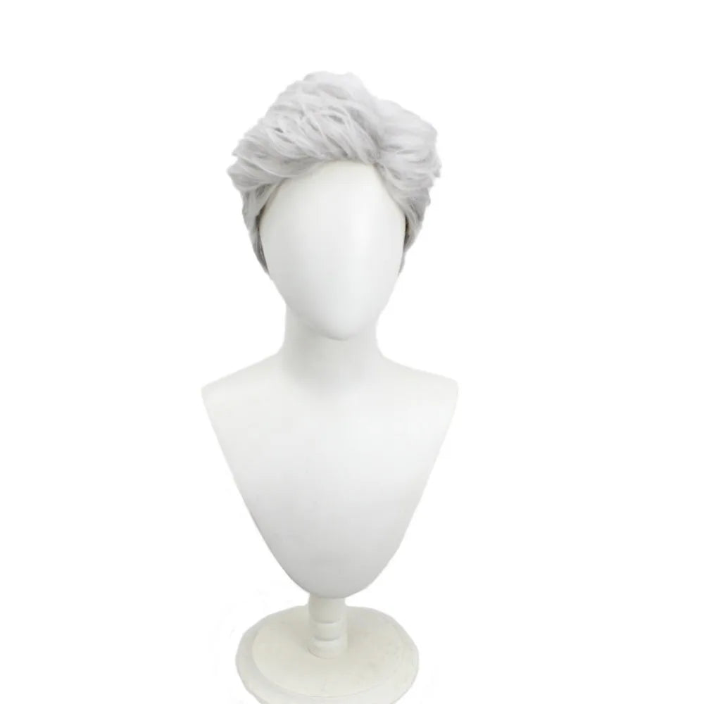 One Piece Smoker Cosplay Wig Vice Admiral Silver Grey Slicked Hair for