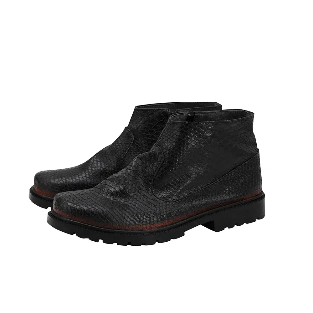 Good Omens Demon Crowley Cosplay Boots PU Leather Shoes