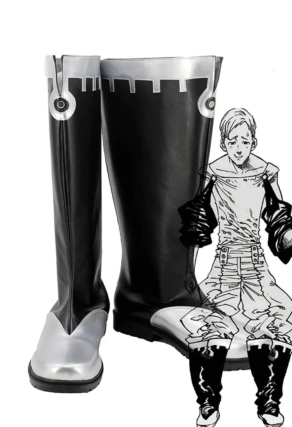 The Seven Deadly Sins Lion's Sin of Pride Escanor Cosplay Boots Black Shoes Custom Made