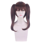 Perruque de cosplay Diane des Sept Péchés Capitaux avec double couettes à clips, cheveux longs bruns