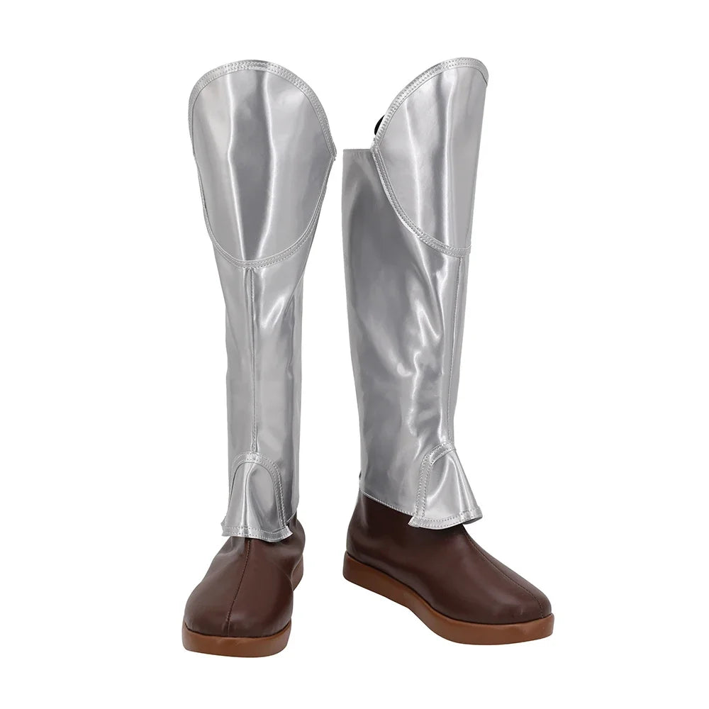 Fairy Tail Rogue Cheney The Shadow Dragon Cosplay Boots Silver Shoes
