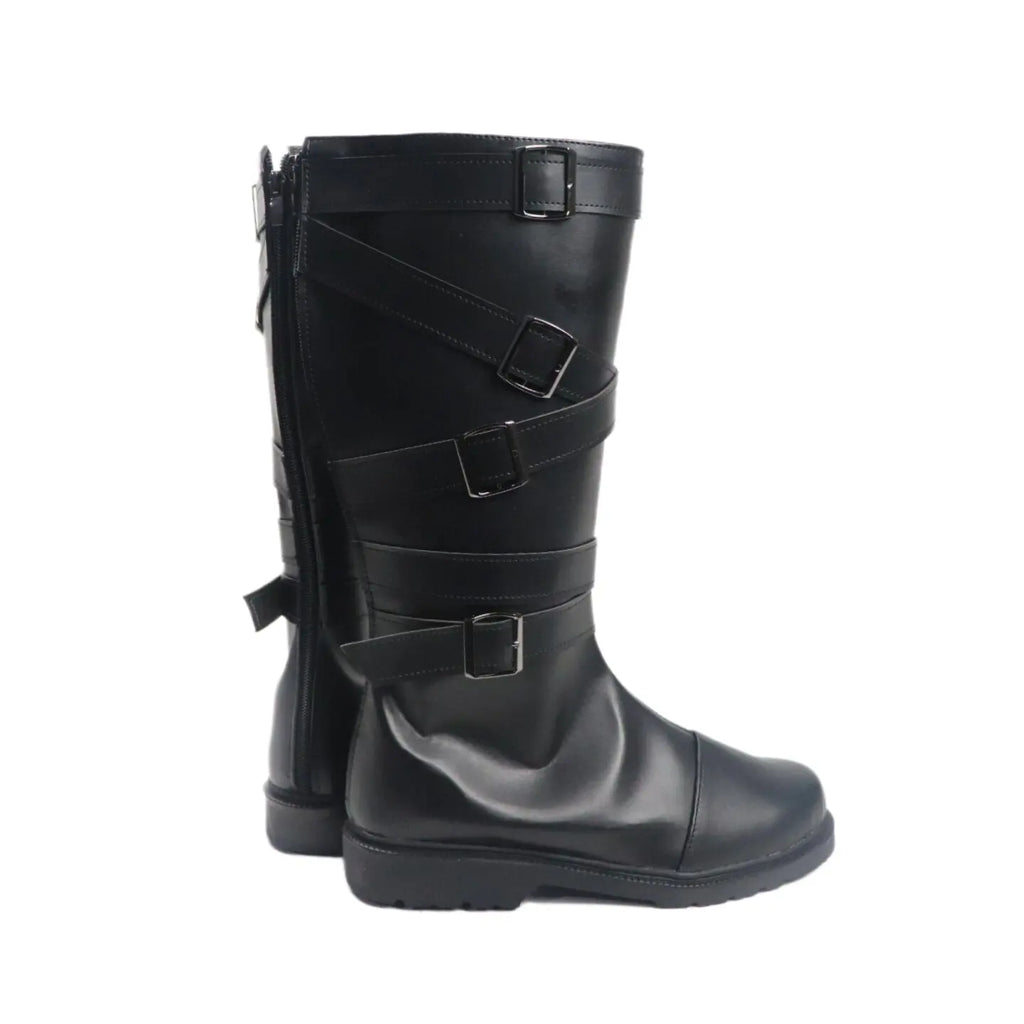 Danganronpa Gundam Tanaka Cosplay Shoes Black Boots