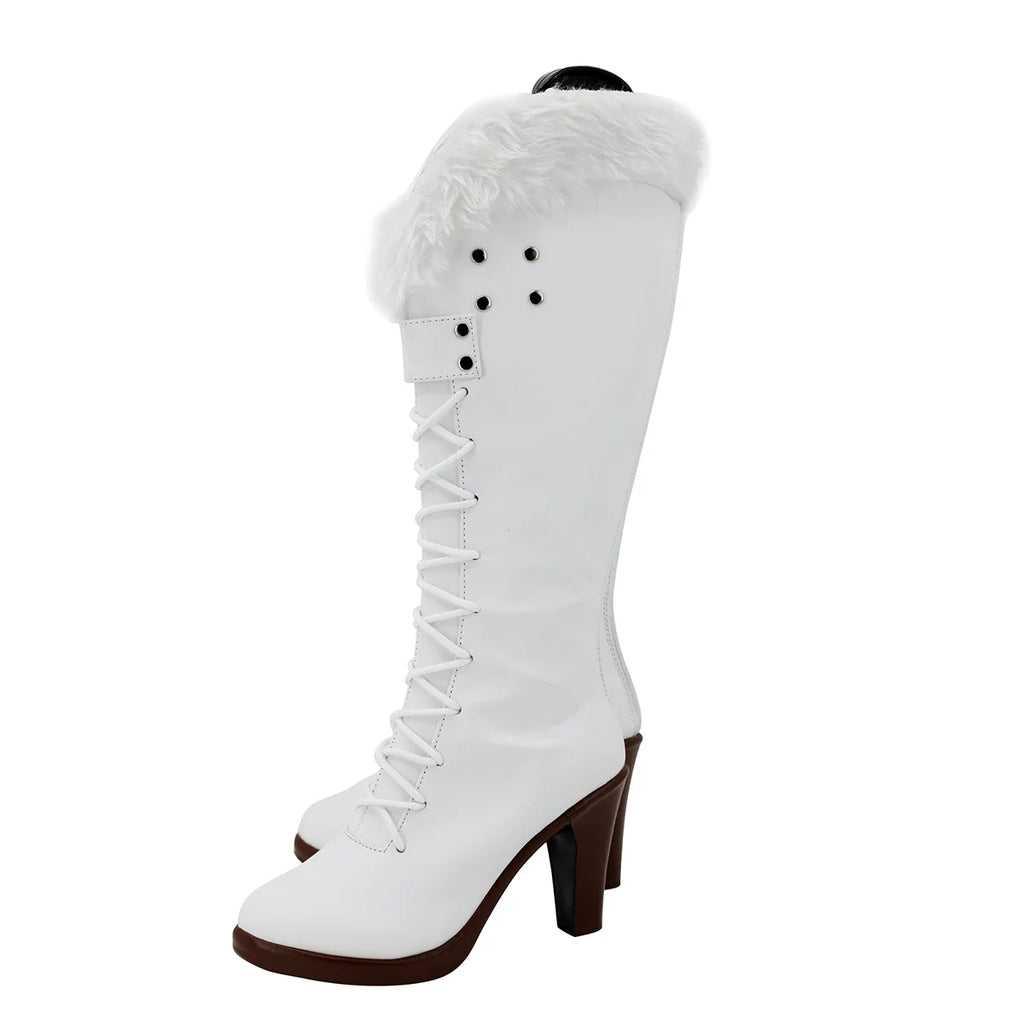One Piece Nico Robin Cosplay Boots Updated White Shoes High Heel