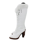 One Piece Nico Robin Cosplay Boots Updated White Shoes High Heel