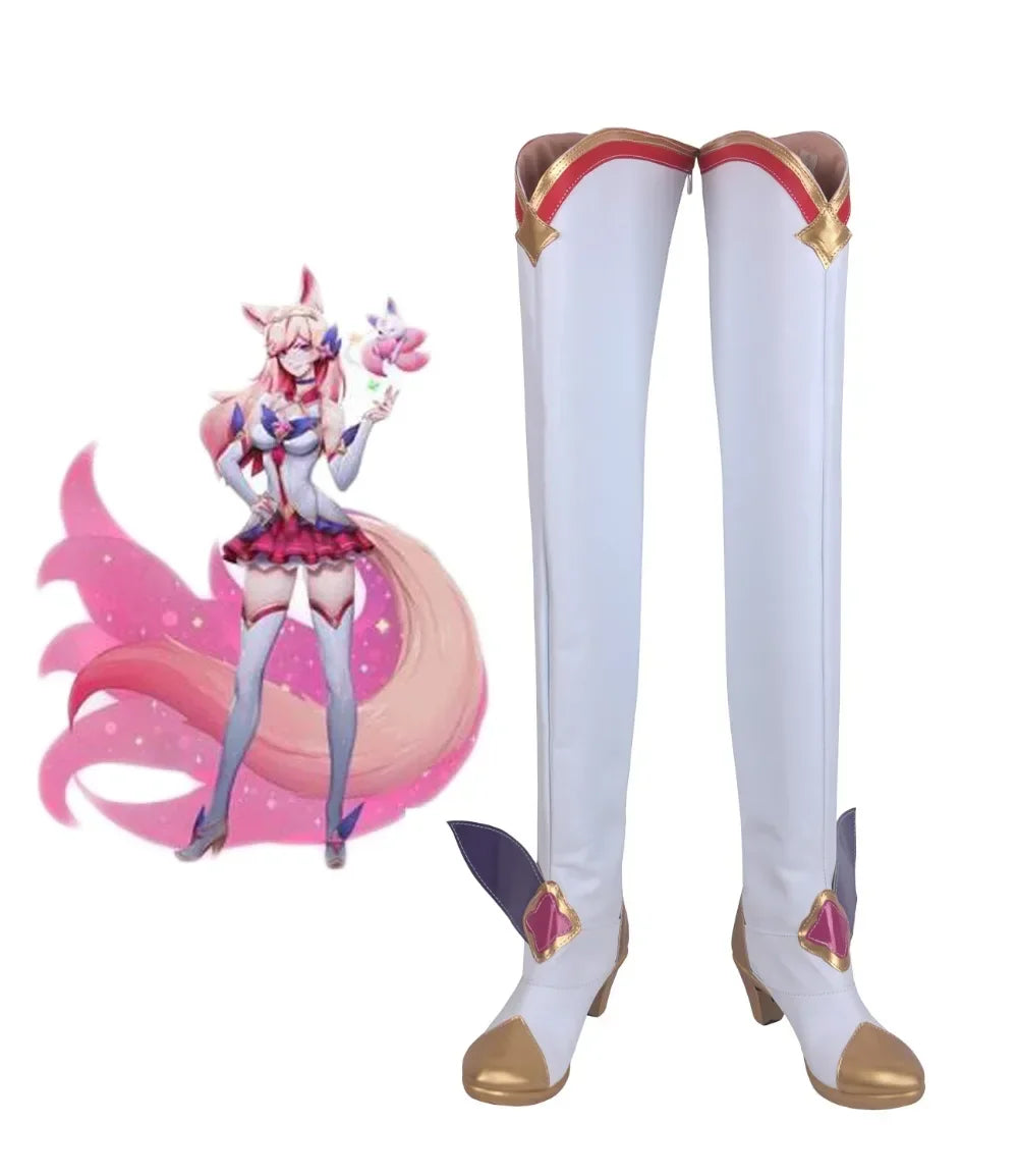 LOL Ahri Soraka Miss Fortune Cosplay Long Boots Custom Shoes