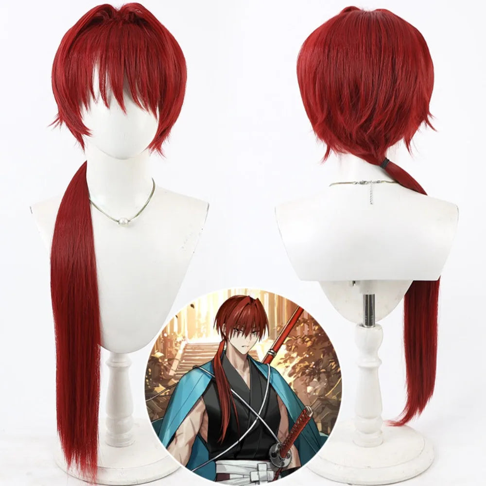 FGO Harada Sanosuke Cosplay Wig Wine Red Hair