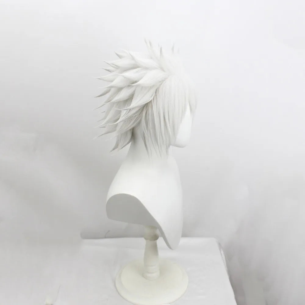 Perruque Naruto Tobirama Senju gris argenté tressée en épis pour cosplay et costume d'anime 