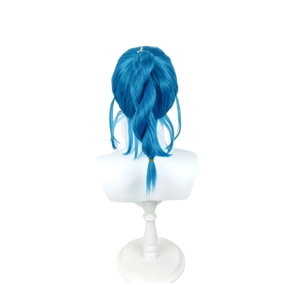 Perruque cosplay Dragon Ball Bulma Briefs, cheveux bleu turquoise en queue de cheval haute 