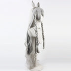 Arknights Pramanix Alternate Cosplay Wig Silver White Gradient Hair with Detachable Ears