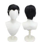 Perruque noire plaquée en arrière pour cosplay de Stephen Doctor Strange, costume d'Halloween et anime. 