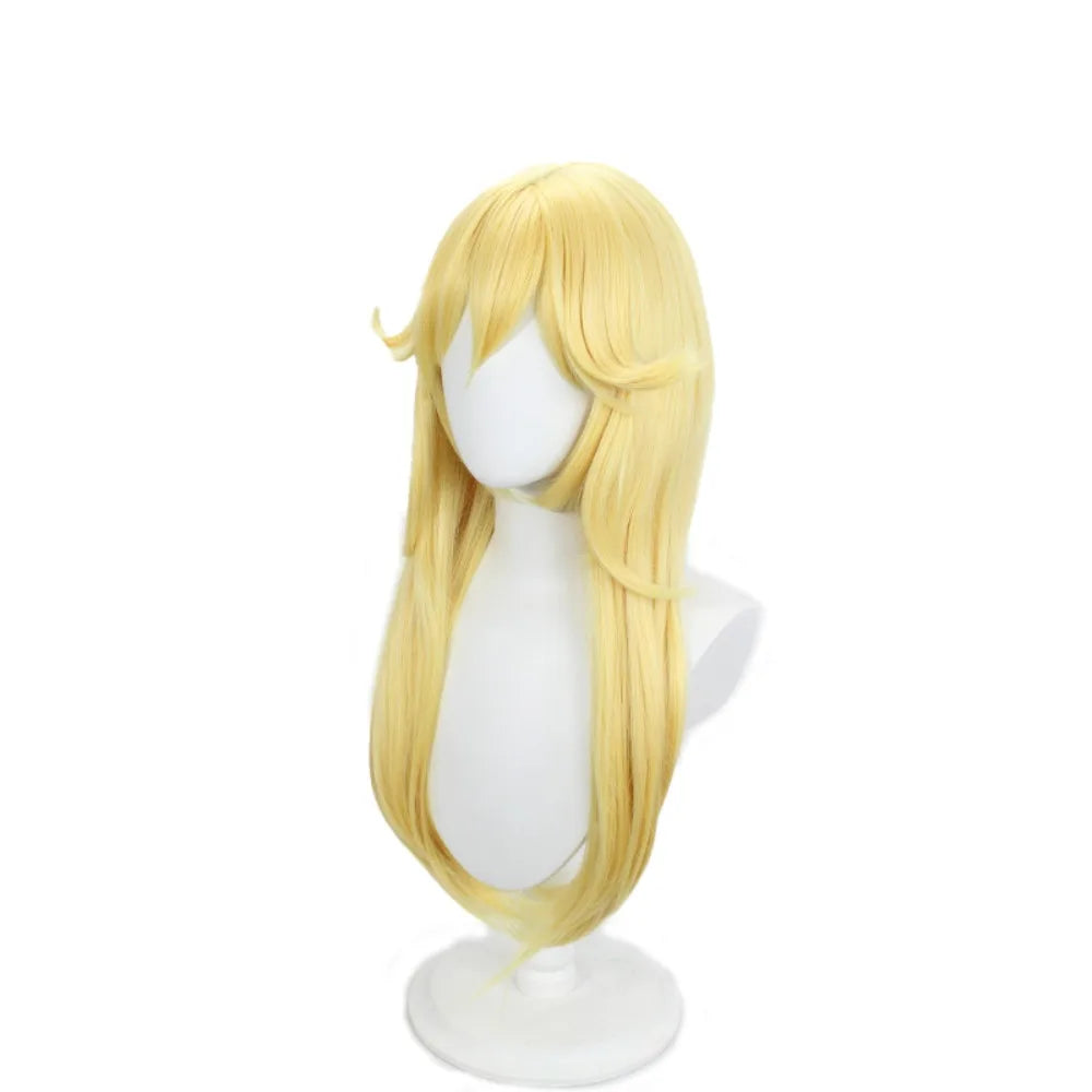 The Super Mario Bros Peach Princess Cosplay Wig Yellow Flipped Hair