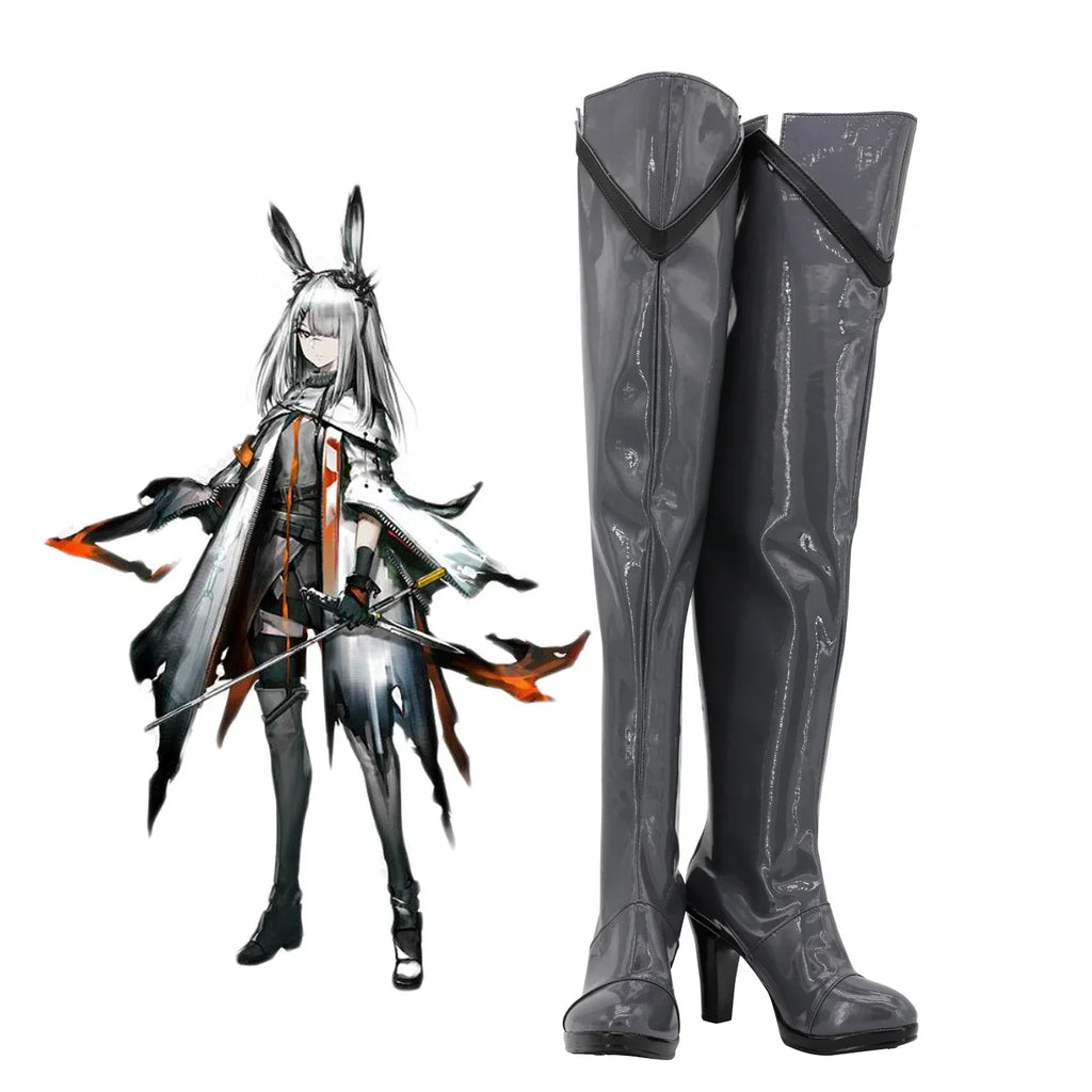 Arknights Frostnova Cosplay Boots Over Knee Shoes
