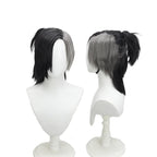Perruque cosplay Tokyo Ghoul noire et grise, style Kaneki Ken (cheveux longs et courts). 
