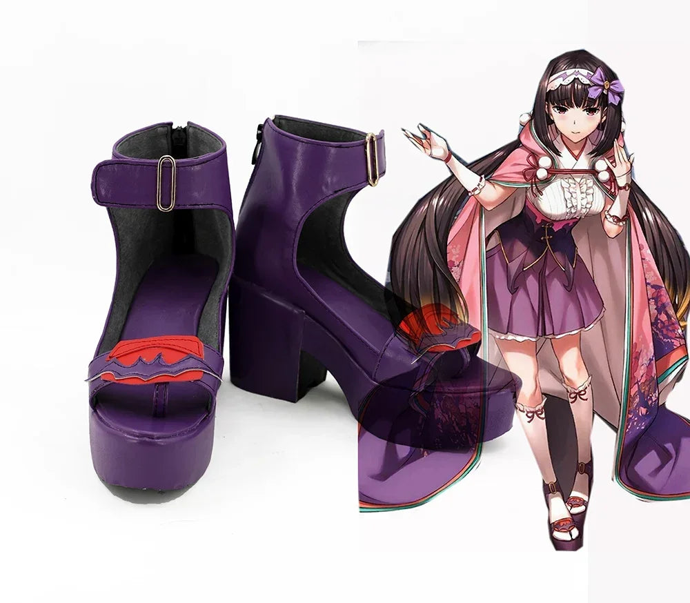 Fate Grand Order Osakabehime Cosplay Boots Purple Shoes