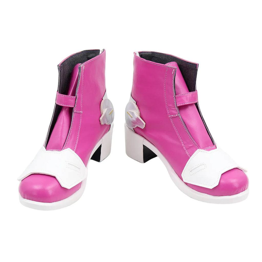 Overwatch Mercy Cosplay Boots Pink Shoes High Heel