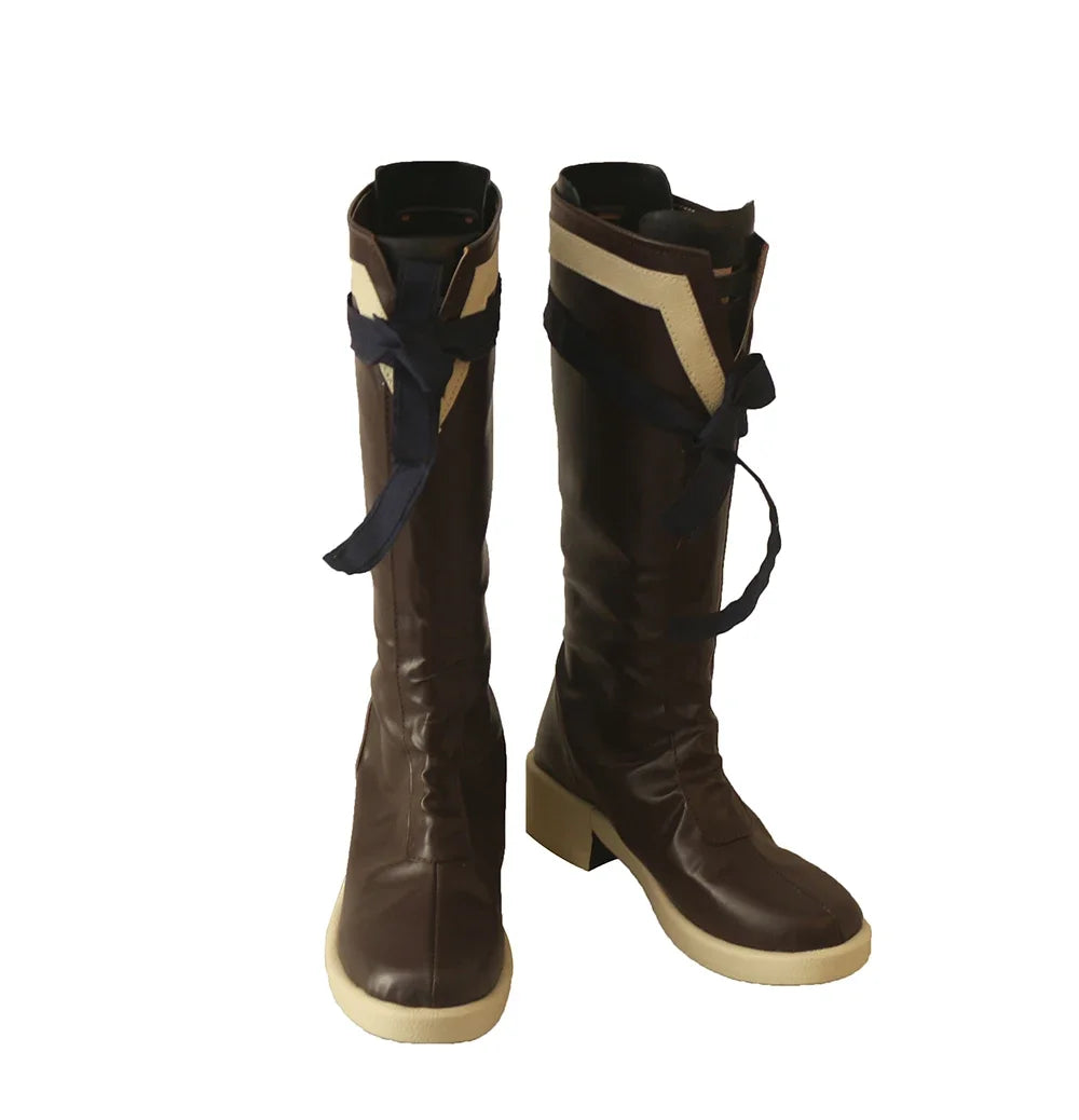Fire Emblem Blazing Sword Lyn Cosplay Boots Brown Shoes Custom Made