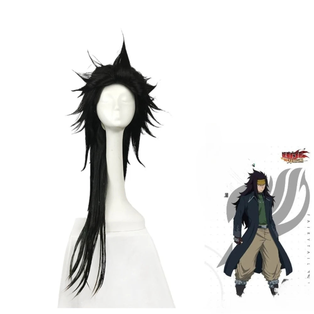 Fairy Tail Gajeel Redfox Cosplay Wig Black Spiky Anime Hair | MiDicosplay
