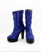 Sailor Moon Uranus Cosplay Boots Blue High Heel Shoes
