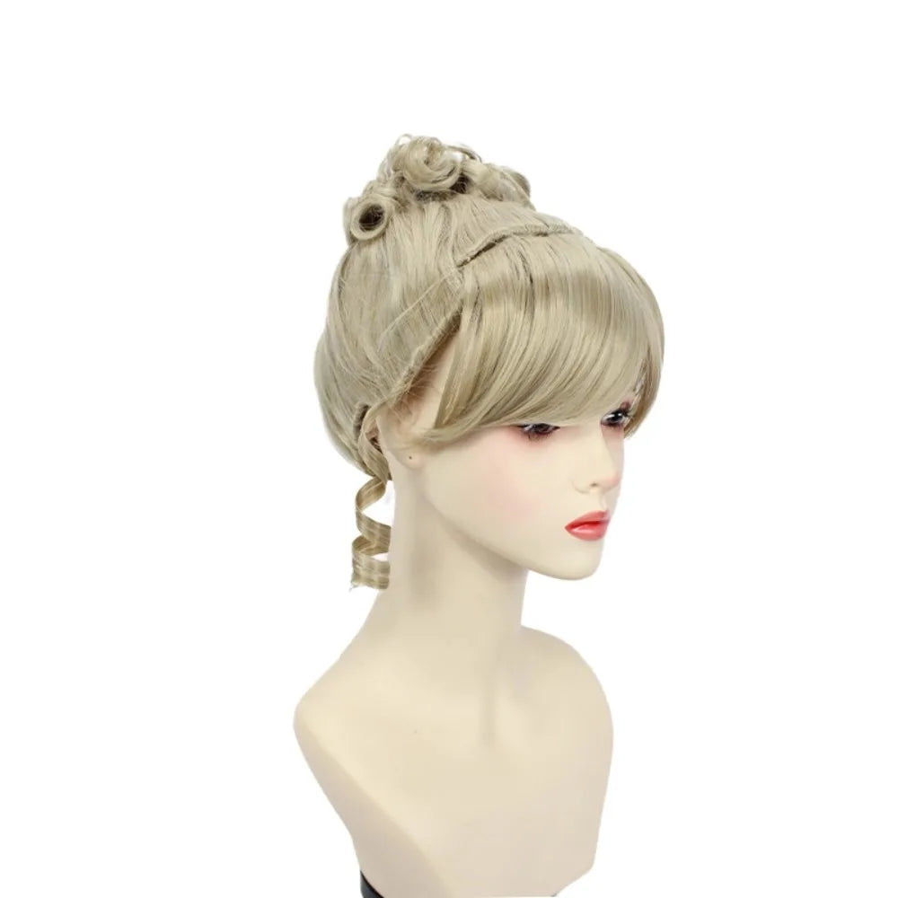 Perruque de cosplay Cendrillon, cheveux blonds bouclés 