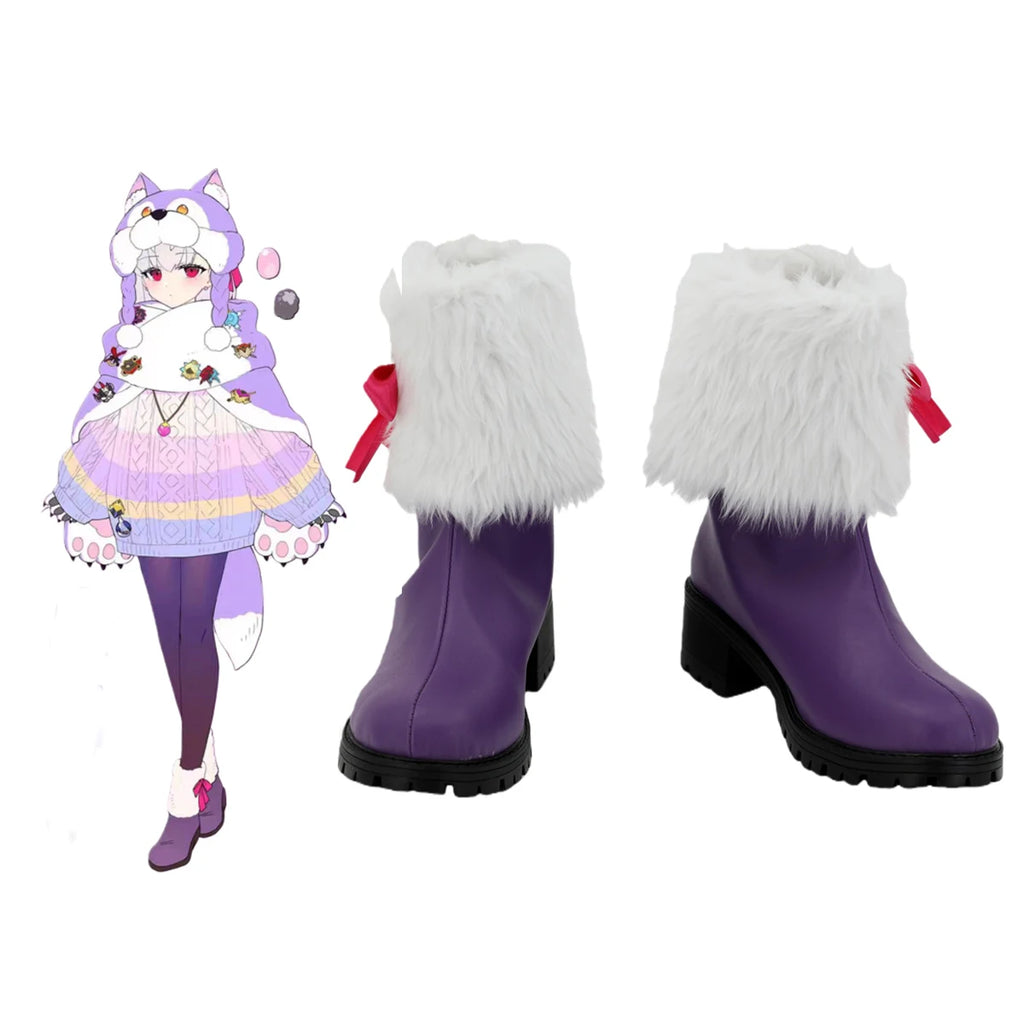 FGO Kama Spiritron Dress Cosplay Shoes Purple Boots Custom Made
