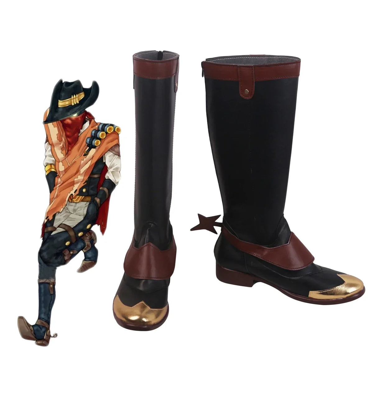 LOL The Virtuoso Khada Jhin Cosplay Boots Black Shoes