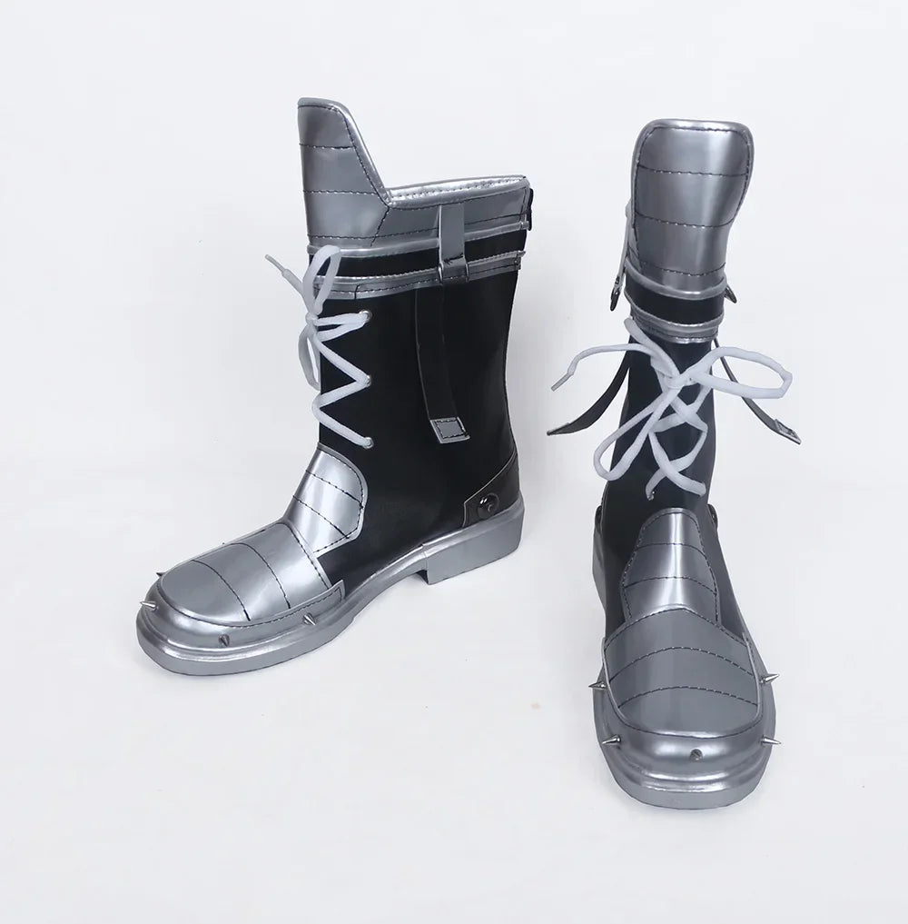 My Hero Academia Hero Killer Stain Chizome Akaguro Cosplay Boots Silver Shoes