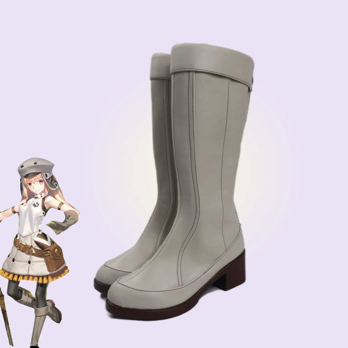 Fate Grand Order FGO Caster Artoria Cosplay Shoes Grey Boots Custom Made