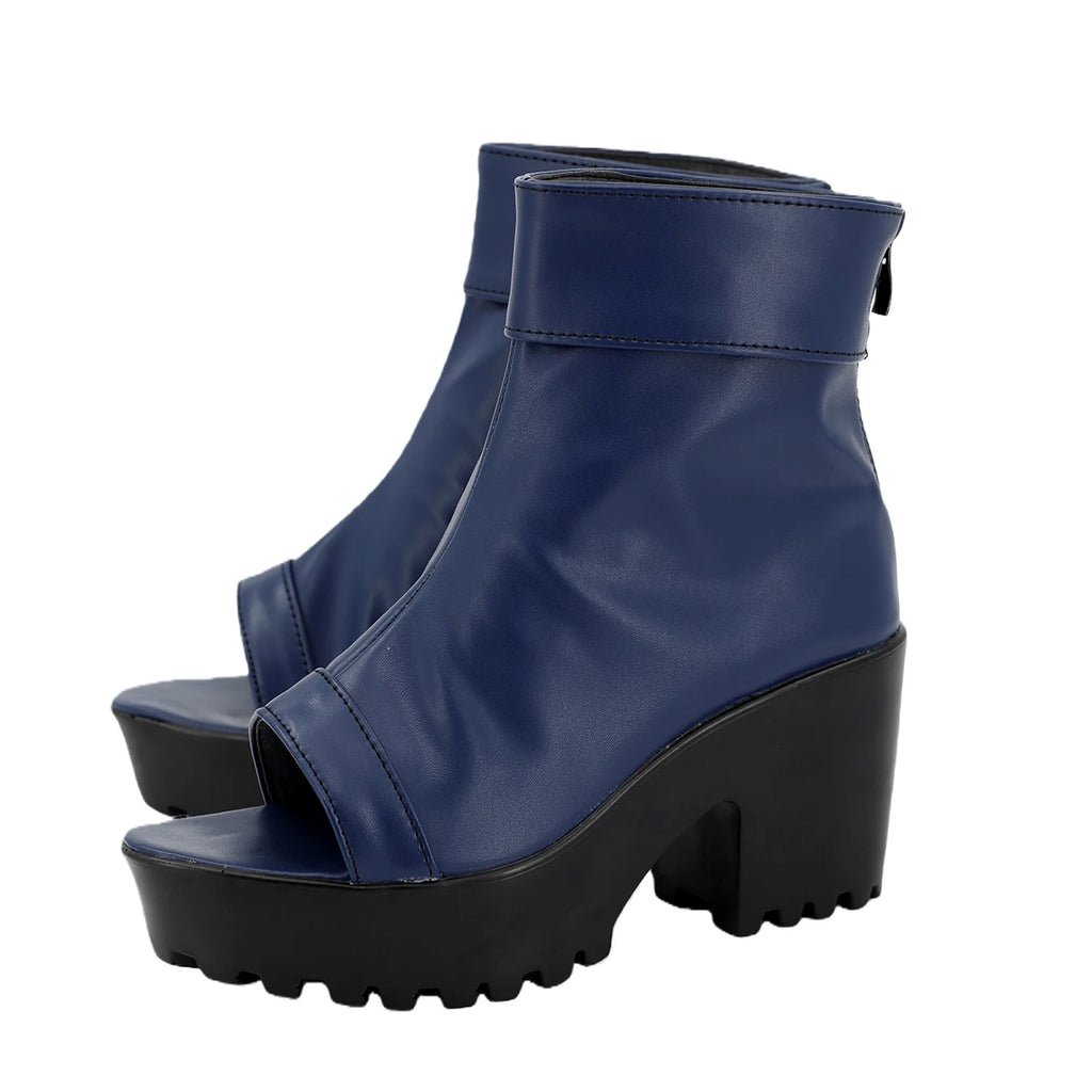 Naruto Haruno Sakura Blue Cosplay Shoes Anime Boots Custom Made