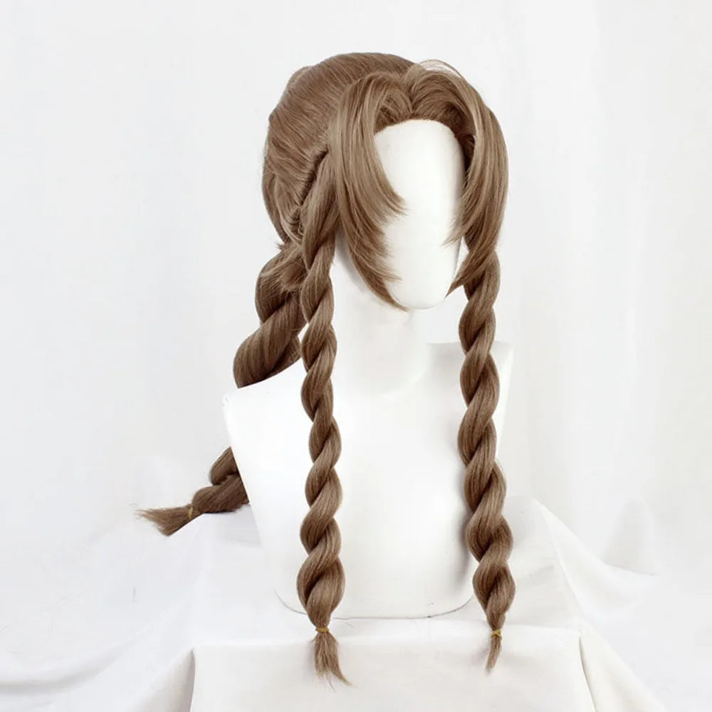 Final Fantasy VII Aerith Cosplay Wig Remake Version Hair