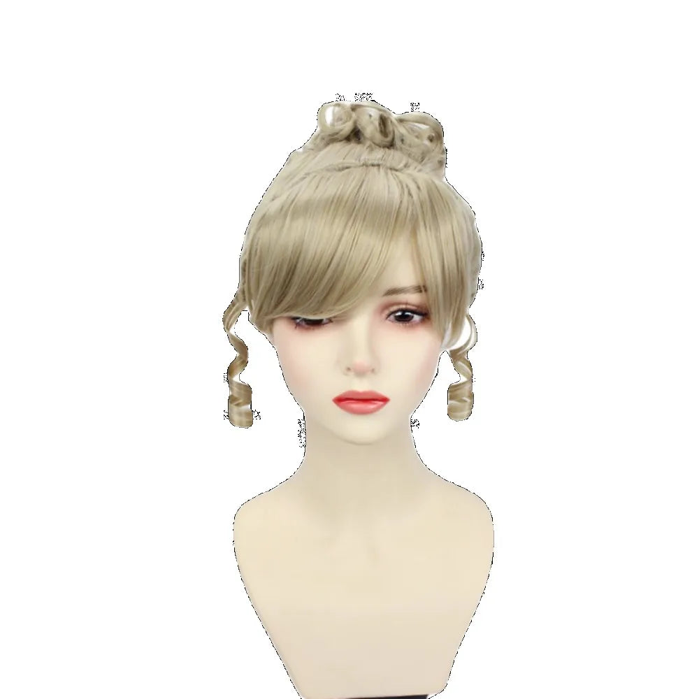 Perruque de cosplay Cendrillon, cheveux blonds bouclés 