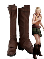 Bottes de cosplay d'Ashley Graham dans Resident Evil, chaussures en cuir marron