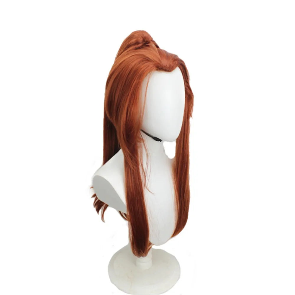 Overwatch Brigitte Cosplay Wig Reddish Brown Ponytail Hair