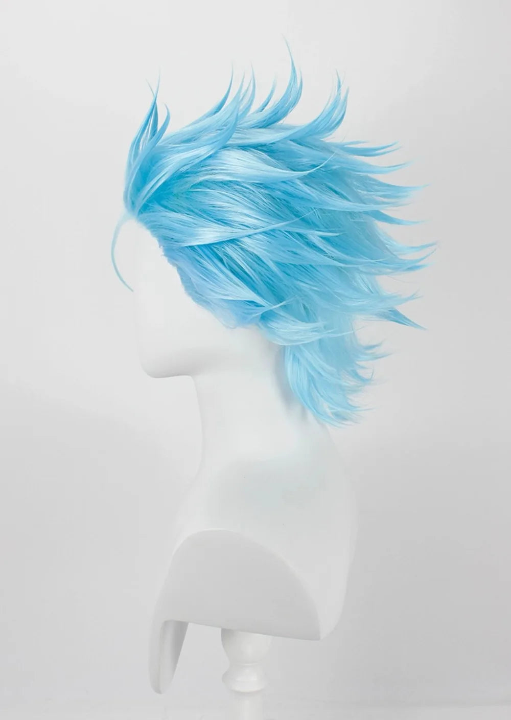 Perruque cosplay Grimmjow Jaegerjaquez de Bleach, cheveux bleus hérissés style anime 